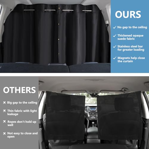 ZATOOTO Auto Gardinen Sichtschutz Vorhänge Innen, Verdickter Wildlederstoff Auto Fenster Vorhang für Reisen Camping Schlafen, Verdunkelung Autofenster Sonnenschutz für die meisten Van 160 * 100cm