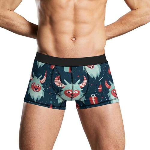 Merry Krampus Mens Boxer Briefs Underwear Shorts Trunks Stretch Breathable Underpants