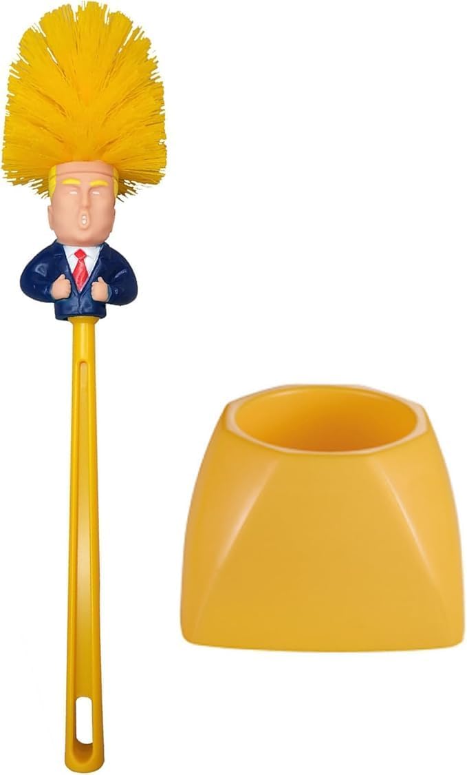 3 Set Trump Toilet Brush with Holder，Make Toilet Clean agin Trump Toilet Brush， Funny Toilet Brush，Gifts for Anti Trump