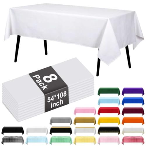 ZHZJCKSHB 8 Pack Plastic Tablecloth 54