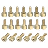 PATIKIL M2.5 x 3+6 mm Female Thread Hex Brass PCB Standoff, 20 Pcs for FPV Drone Quadcopter PCB Motherboard Steel Screw Nut Set Computer Electrical, Gold