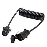 Cable de extensión de remolque: el cable de remolque en espiral de 7 pines establece la conexión y la transferencia de señal electrónica entre el vehículo de remolque y el remolque adicional