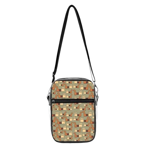 Lovely Cats Clear Crossbody Bag Stadium Bag Adjustable Side Shoulder Bags Messenger Bag with 2 Compartments