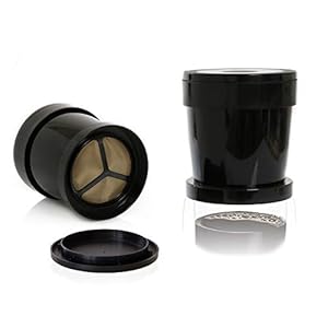 Finum Koffie Sprinter Giet Over Brouwfilter met Micro-Fine Roestvrij Staal Mesh, Voor Een Enkele Beker, Zwart