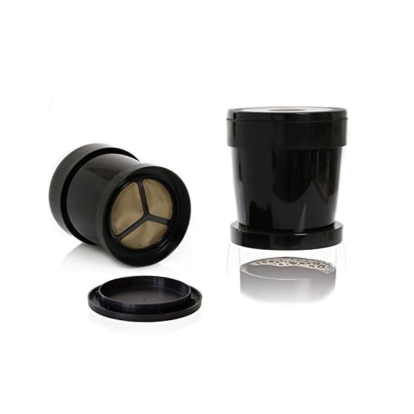 Finum Koffie Sprinter Giet Over Brouwfilter met Micro-Fine Roestvrij Staal Mesh, Voor Een Enkele Beker, Zwart
