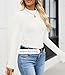 ZESICA Women's Long Sleeve Shirts 2026 Spring Mock Neck Ribbed Slim Fit Tops Basic Tees Dressy Casual Outfits Clothes White Small