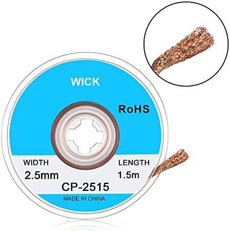 No Clean Soldering Pen and Solder Remover Wick, 0.1 Inch Wide and 59 Inch Long, Solder Braid Wick Liquid Solder Flux for Electronics Welding Repair Tabbing Wire Maintenance