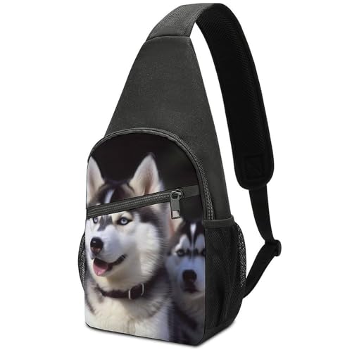 Morrales de senderismo tipo Sling Bag color blanco con diseño