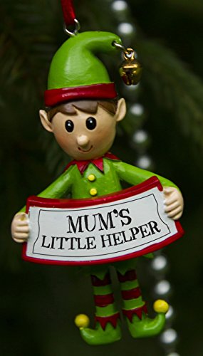 Boxer Gifts Mums Little Helper Elf Decoration, Ceramic, Multi-Colour, 8 x 4.5 x 2 cm