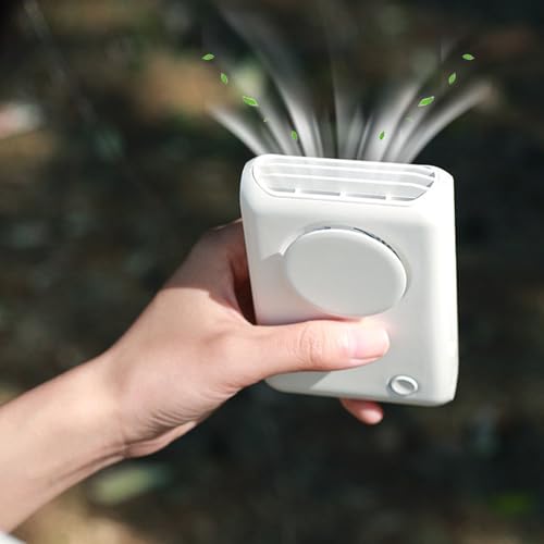 Ventilador de cinturón portátil y recargable de 7,1 x 11,6 cm para el calor de verano 5
