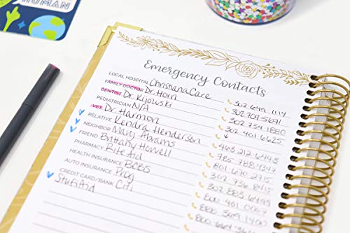 Bloom Daily Planners New And Improved Hardcover Contacts Address & Password Book - Alphabetical Organizer With Tabs - 6” X 8.25" - Marble #TOP3