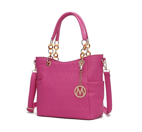 Bolsa feminina | Bolsas tiracolo de couro vegano | Bolsas e bolsas de designer da MKF Collection, Rylee Fuschia, Large