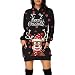 Damen Weihnachtskleid Party Kleider Weihnachts Kapuzenpullover Cartoon Weihnachtsdruck Oberteil Langarmshirt Lässig Sweatshirt FrüHling Herbst Winter Lang Shirts Festliche Geschenk