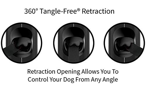 TUG 360° Tangle-Free Retractable Dog Leash with Anti-Slip Handle | 16 ft Strong Nylon Tape | One-Handed Brake, Pause, Lock (Small, Black/Grey) by TUG - Image 4