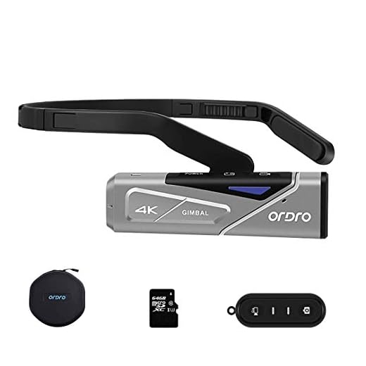 4K Video Camera FPV Vlog Camera Camcorder ORDRO EP7 4K 60FPS Wearable Video Camera Recorder with Gimbal Stabilizer Remote Control Carrying Case and 64GB MicroSDXC U3 Card