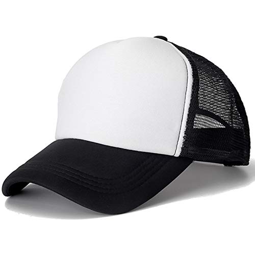 GYFKK ChapeauCasquette De Baseball Adjustablehats pour Les Hommes Hommes Hip Hop Trucker Cap 54cm-60cm Blanc Noir Cover