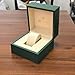 Imagen de ROUREOX Estuche Almacenamiento Mujer Caja Reloj Individual Verde Madera Expositor Efecto Piel Cojín para Rolex Sky-Dweller