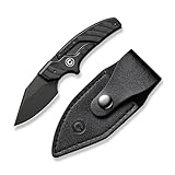 CIVIVI Typhoeus Fixed Blade Knife with Leather Sheath, 2.27