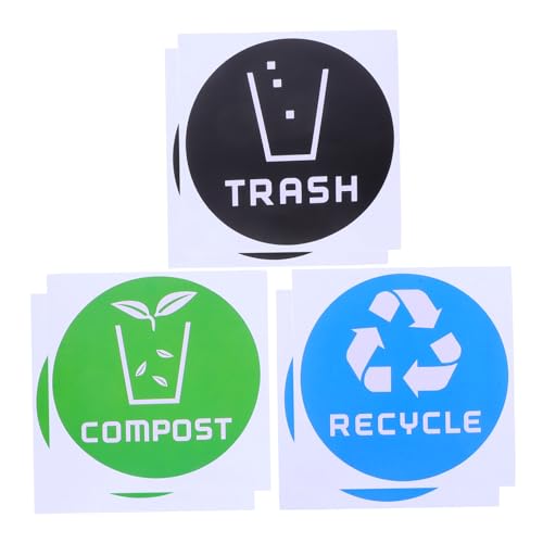 Abaodam 6 Etiquetas Para Contenedores De Basura Etiquetas Para Basura Pegatinas Para Reciclar Pegatinas Para Basura Pegatinas Para Contenedores Pegatinas Con Imágenes Pegatinas Para