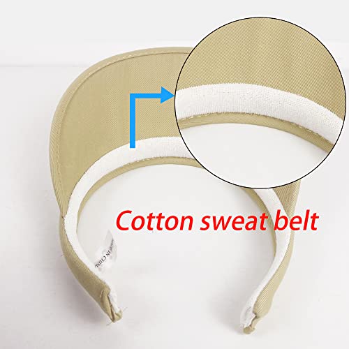 Image of 2 Pack Sun Visor Hats Women Men Clip On Wide Brim Visors Hat Outdoor Sports Golf Beach Travel Tennis Caps