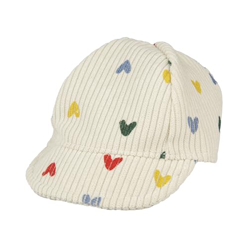 Heless 2531 - Puppen-Cappy ''Herz-Konfetti'' in Beige mit bunten Herzen, für Puppen und Kuscheltiere der Größe 35-45 cm