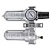 DANAIXZ Compressed Air Filter Regulator Combo Kit with Pressure Gauge Water Separator for Industrial Air Compressor System 2 Pack Aluminum Alloy Construction High Pressure Resistan (SFC400)