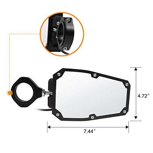 image for RANSOTO UTV RZR Mirror Offroad Side Rear View Mirrors with LED Spot Li