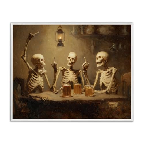 Poster Squelettes Taverne Cadre Noir Solution Mur Vide Deco Unique - 2