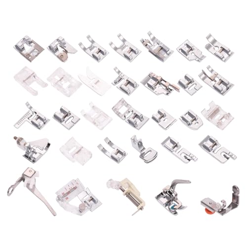 Vitasemcepli 32 Piedini Macchina da Cucire Perfetto Accessori Patchwork Cucito al Piedino Compatibili la Singer/Baby Lock/Brother/Janome/Elna/Toyota/New Home/Simplicity Macchina a Gambo Basso