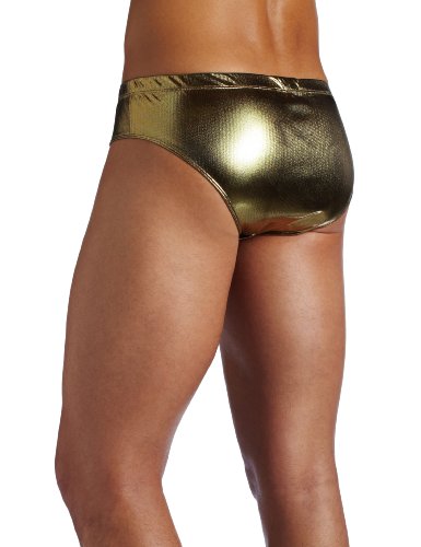 Intimo Men's Liquid Metallic Bikini, Gold, Large #TOP1