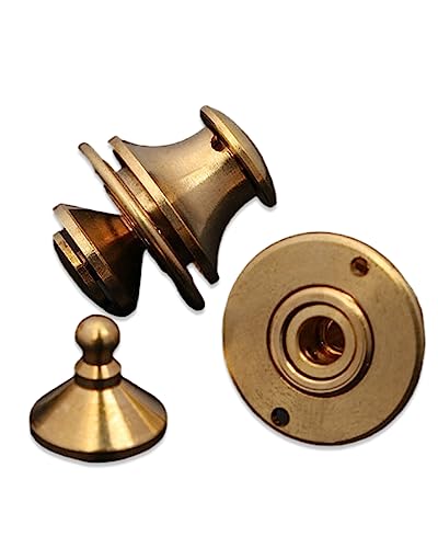 Aiskay Purse Tuck Lock Clasp, Spring Press Snap Button Solid Brass Purse Closure Fasteners for Leathercraft Hangbag Wallet DIY Accessories 1Pack