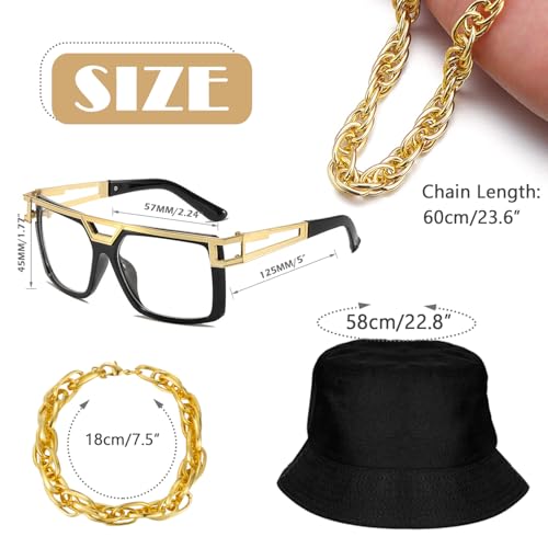 image for EIELO 80s 90s Accessories Outfit for Woman Men Hip Hop Costume Kit Old