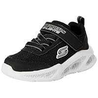 Skechers Boys Trainers, Black Textile/Synthetic/Grey Trim, 4 UK Child
