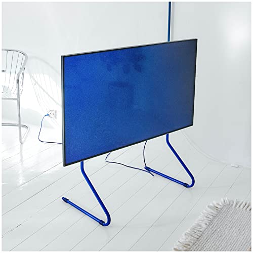 Pedestal Sway | Soporte TV Suelo para Pantalla de 40 a 70 Pulgadas | Muebles TV Salon VESA | Mueble Television de Diseño Danés | Modern TV and Monitor Stand (Azul)