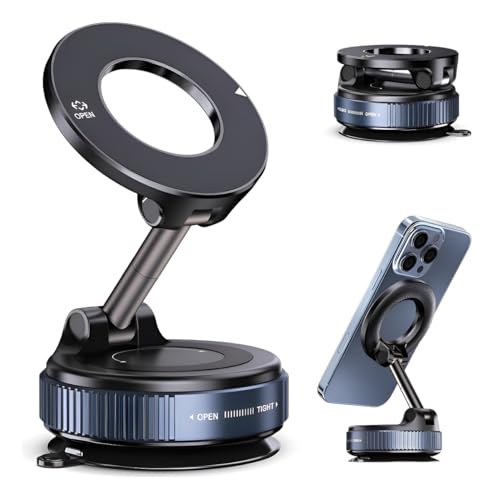 Suporte Magnético Universal com Ventosa de Sucção 360° para Celular, Veicular Multiuso Mesa Parede Vidro Portátil (PRETO)