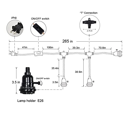 Alaislyc 3 Light Plug In Pendant Lights Cord Hanging Lamp Kit With Switch 22 Ft Long Hemp Rope Farmhouse Pndant Light Cord Lighting Fixture Kits Diy Hanging Light #TOP2