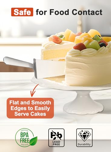 12" White Cake Stand for 10" Cake, Porcelain Cake Plate, Cake Pedestal Stand, Round Dessert Stand, Wedding Cake Stand for Party, Birthday, Baby Shower, Christmas, Home Decorating Cake Display Stand