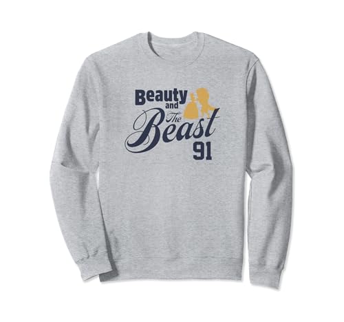 Sweatshirt Disney La Belle et la Bête vintage noir col rond pour adulte