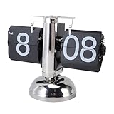 Affichage de 12 heures AM PM: Le retour en horloge numérique rétro dispose d'un format clair 12 heures AM PM avec un écran de retournement vers le bas pendant des heures et des minutes, ce qui facilite la lecture de l'heure à un coup d'œil.
