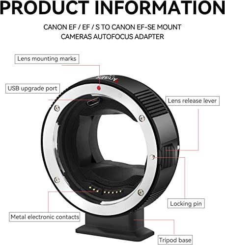 Image of Artek 7artisans EF-SE Lens Adapter with Auto-Focus Speedbooster | Compatible Canon EF /EF-S to Sony E-Mount Converter Ring for Sony A6400 A7M3 A7M4 ZV-E10