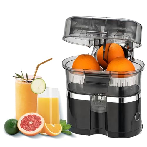 Exprimidor eléctrico de cítricos, máquina exprimidora automática de 400 ml para naranja, limón, pomelo con cortador integrado, mezclador de frutas doméstico de un solo toque