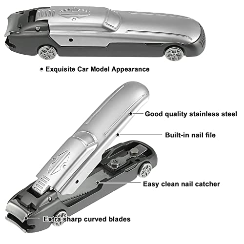 Image of Marrone Multifunction Nail Clippers with Catcher No Splash Nail Clippers for Fingernail Stainless Steel Nail Cutter Trimmer Curved Blade Holder (SILVER)