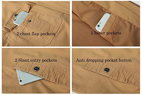 Zooyung Men's Cotton Lightweight Jackets Casual Military Coat Outdoor Windproof Windbreaker(Gm-Zy812-Black-M) #TOP2