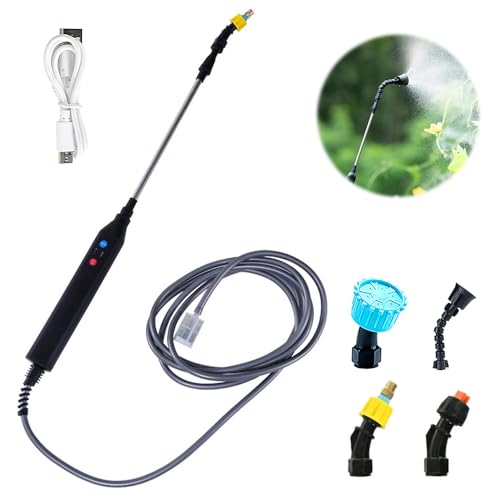 Dhqkqg Pulverizador Electrico, Pulverizador Eléctrico para Plantas, 3.7V/1A Pulverizador Electrico Jardin, Pulverizadores, Pulverizador Bateria con 4 Boquillas Regulable y 3M Manguera, USB Recargable