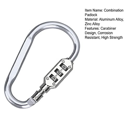 Reheyre Bike Anti-Theft Lock, Carabiner Design Set Password Aluminum Alloy D-Type Password Padlock Lock For Outdoor, Tough Bike Chain Lock Blue Small #TOP7