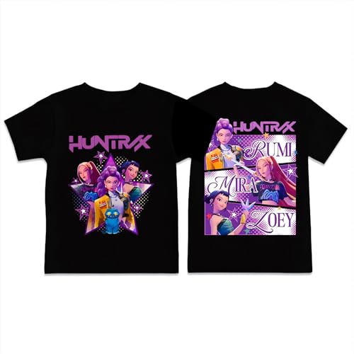 [Kwijhbn] コットン キッズ Tシャツ K-POP ガールズ！デーモン・ハンターズ 半袖 夏服 丸首 男の子 コスプレ衣装 日常服 記念シャツ 応援服 子供服 140CM