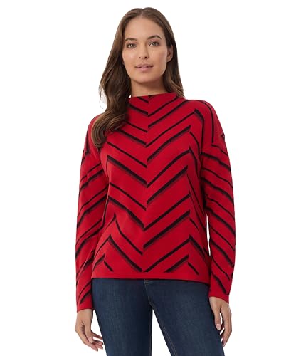 Image of Jones New York Women's Mock Neck Long Sleeve Jacquard Sweater