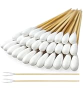 eyxformula 6 Inch Long Cotton Swabs for Pet Cleaning, Bamboo Handle, Pet Ear Cleaning Solution Su...
