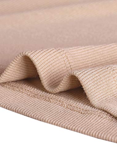 Allegra K Women's Turtleneck Sweater Knitted Top Pullover Long Sleeve High Turtle Neck Ribbed Knitwear L Nude Pink #TOP5