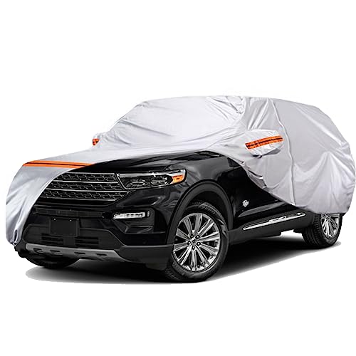 TUCAREST 6 Layers Full Car Cover for SUV- Waterproof, Insulated, Anti-UV, Snow-Proof, Hail-Resistant, Anti-Wind, All-Weather, Thickened Protection, up to 208 in by TUCAREST - Used condition - US$37.06